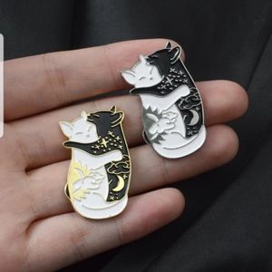Yin Yang Black And White Enamel Brooches/Pin